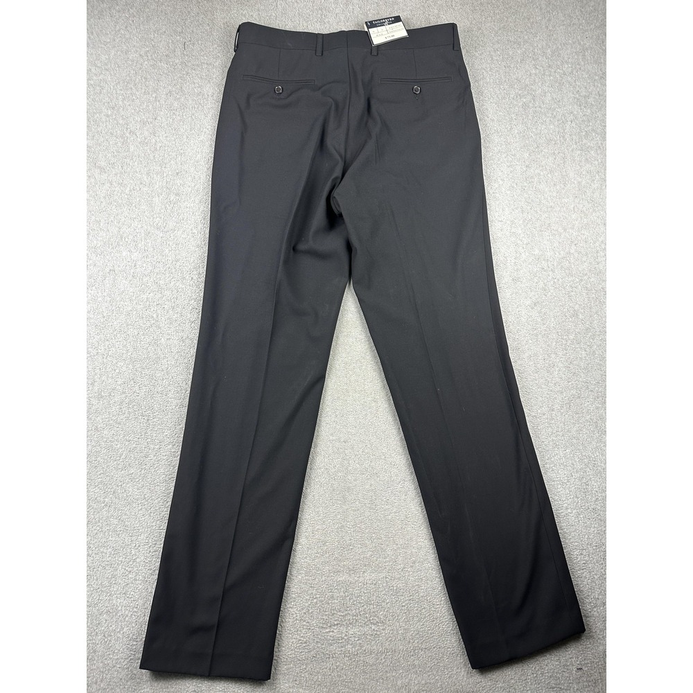Tailorbyrd Collection Dress Pants Mens 34x34 Black Flat Front Office Slacks New